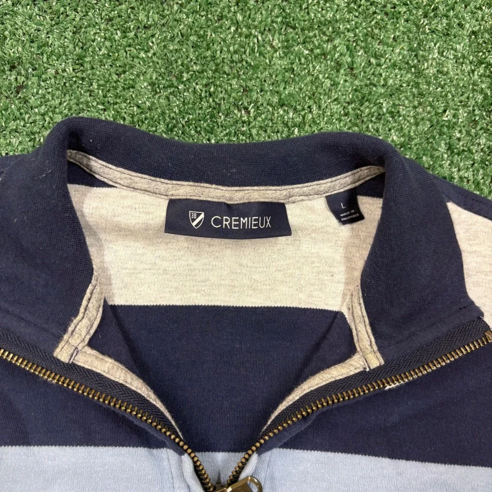 Y2K Cremieux Quarter Zip Striped Sweatshirt